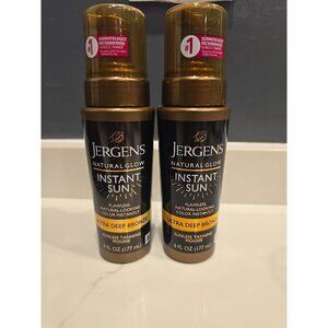 2 Jergens Natural Glow Instant Sun ULTRA DEEP BRONZE Sunless Tanning Mousse New